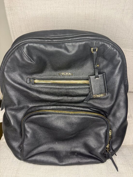 **Tumi Voyageur Halle Black Leather Backpack** main image 7